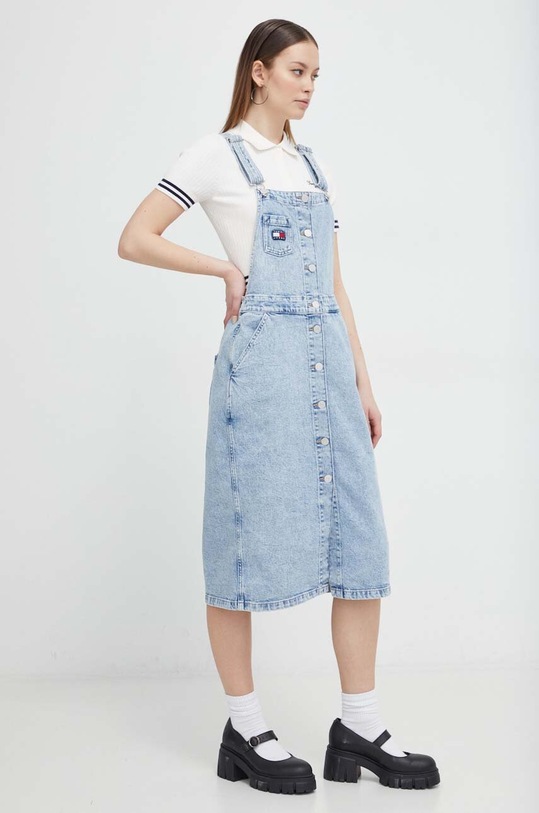 Tommy Jeans rochie din denim mini albastru DW0DW17207