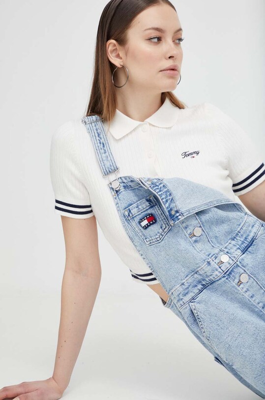 Tommy Jeans rochie din denim DW0DW17207 albastru