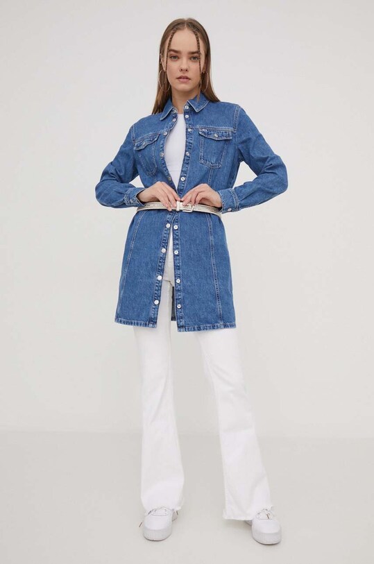 Tommy Jeans rochie din denim DW0DW17542 albastru SS24