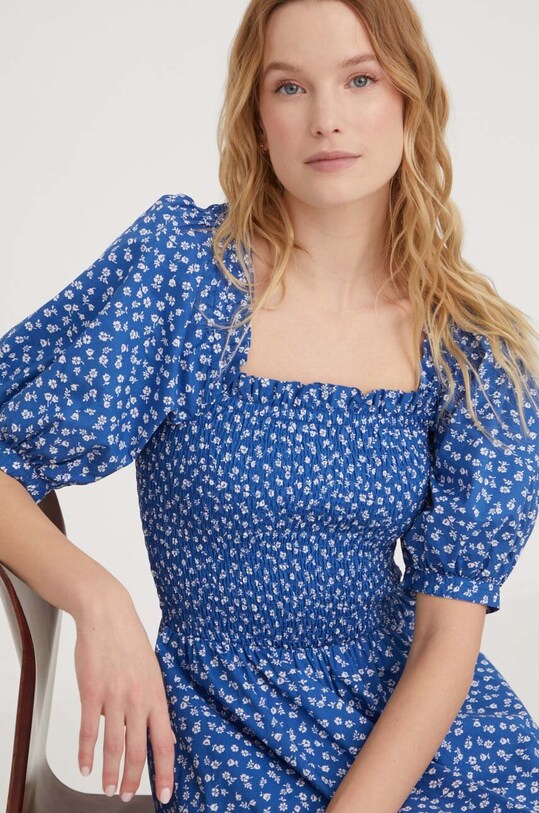 Polo Ralph Lauren sukienka bawełniana niebieski 211864036