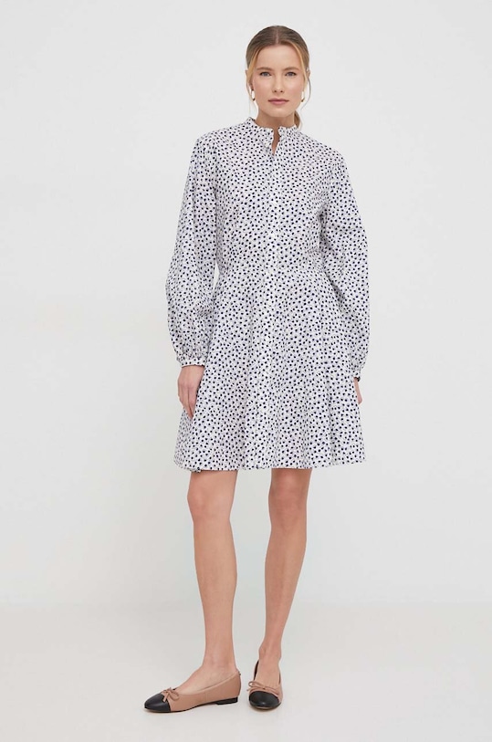 Βαμβακερό φόρεμα Polo Ralph Lauren 211925099 λευκό SS24