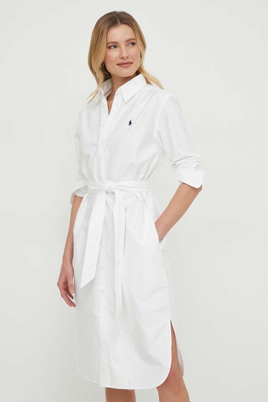 Polo Ralph Lauren vestito in cotone cotone bianco 211928804