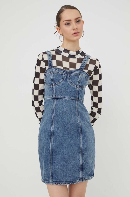 Tommy Jeans rochie din denim DW0DW17054 albastru SS24