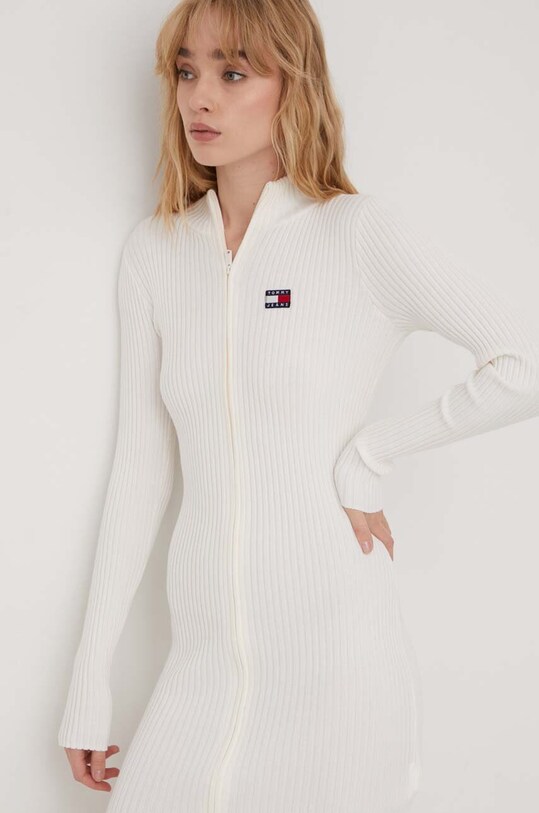 Tommy Jeans rochie bej DW0DW17525