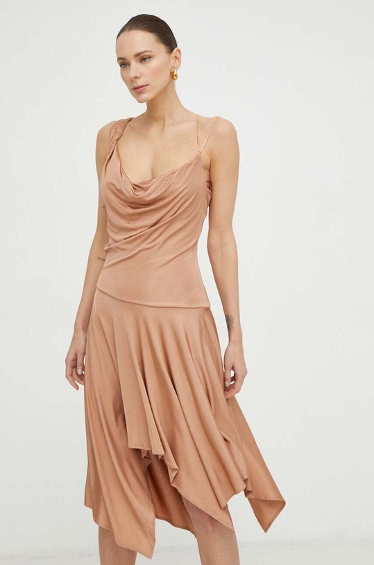 Φόρεμα Pinko 103231.A1OU καφέ SS24