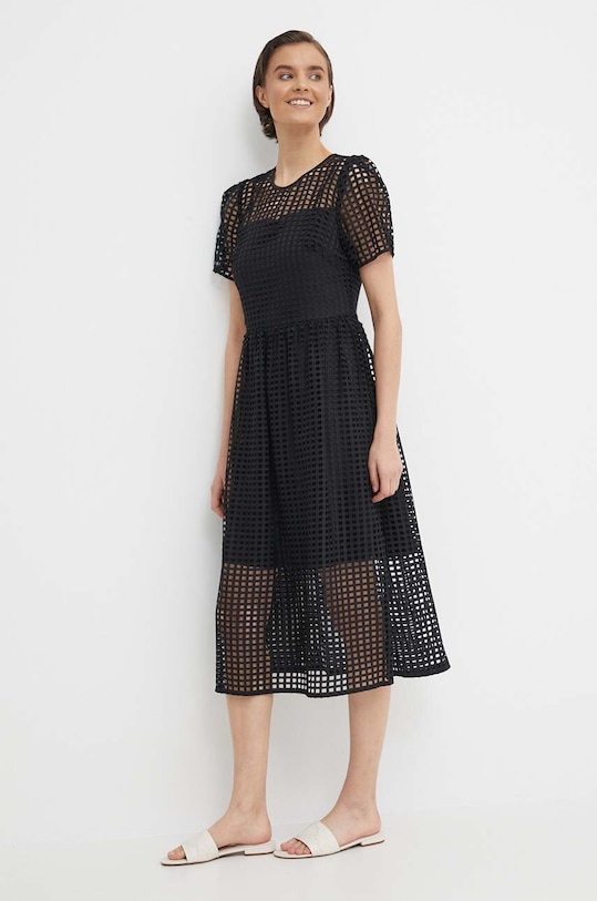 Dkny sukienka midi czarny DD4AH520