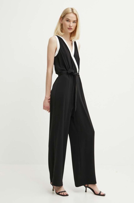 Dkny kombinezon tkanina czarny DD4B201A