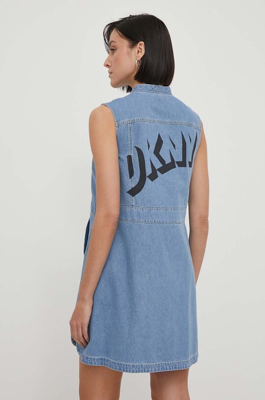 Dkny rochie din denim mini albastru D2A4BX52