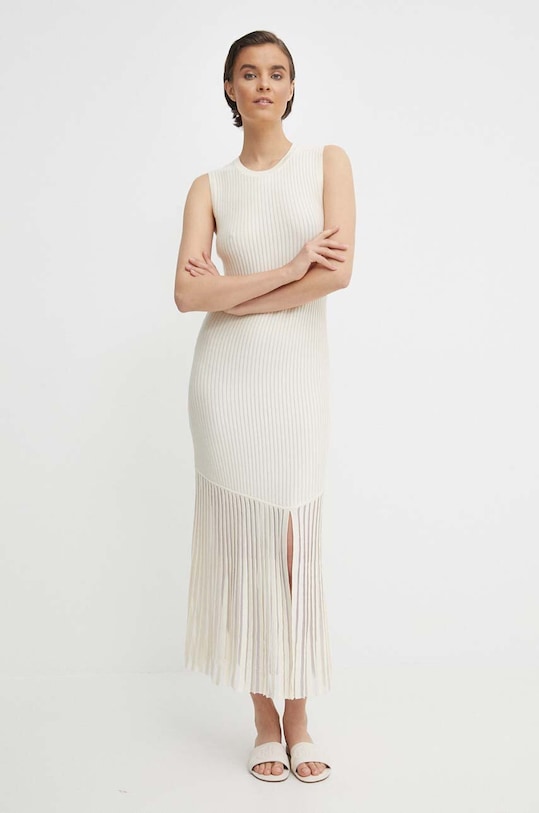 Рокля Dkny трикотаж бежов P4BUAN36