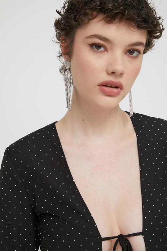 Chiara Ferragni tuta elegante STRASS nero 76CBO938