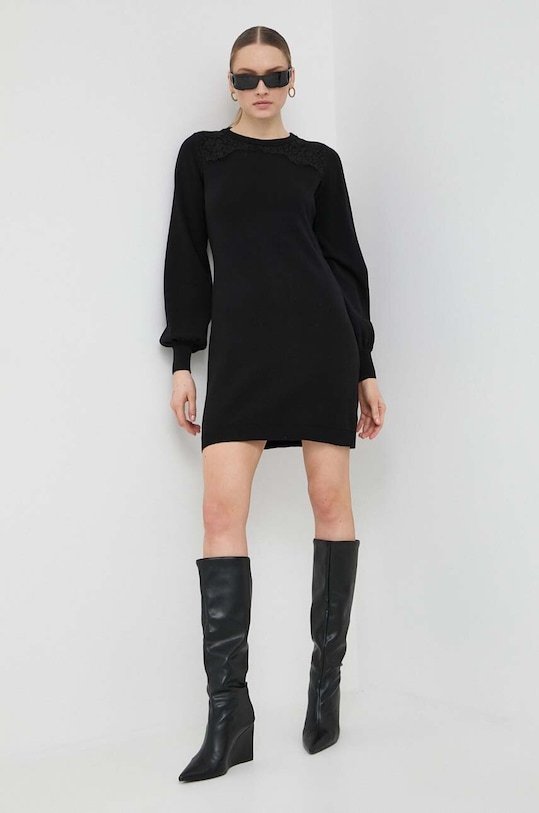 Bavlnené šaty Twinset 241TP3541 čierna SS24