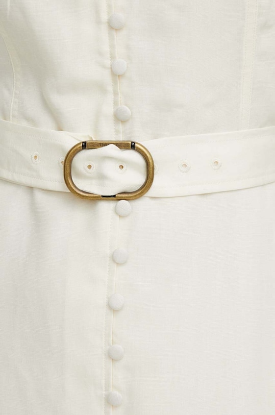 Twinset sukienka z domieszką lnu 241TP2520 beżowy