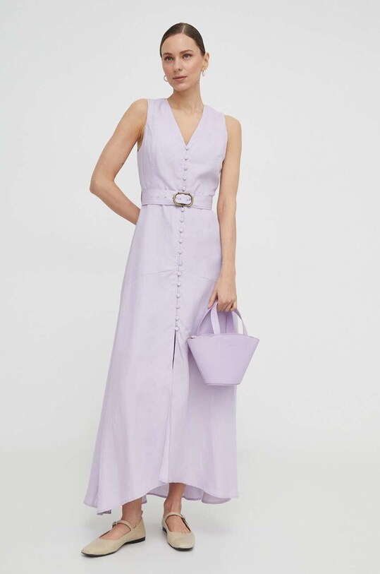 Twinset vestito con aggiunta di lino 241TP2520 violetto SS24