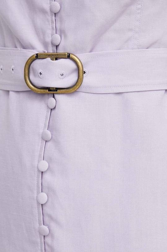 Twinset sukienka z domieszką lnu 241TP2520 fioletowy