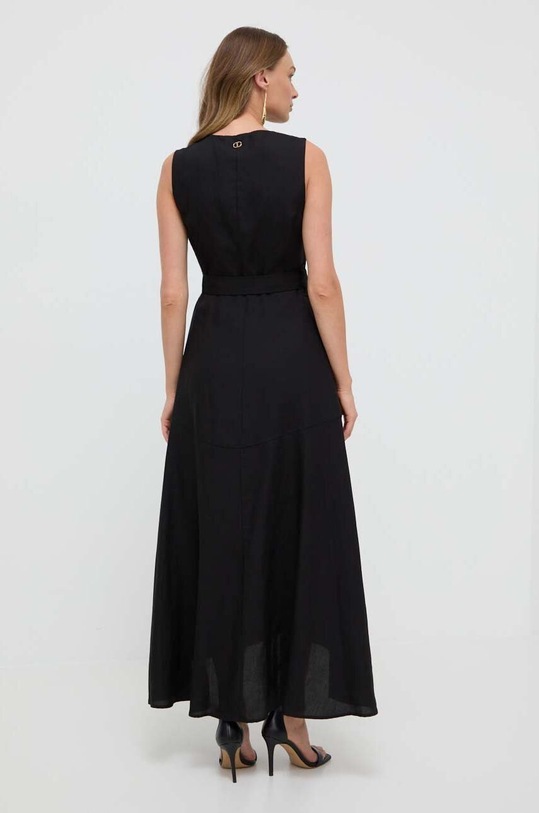 Odzież Twinset sukienka z domieszką lnu 241TP2520 czarny