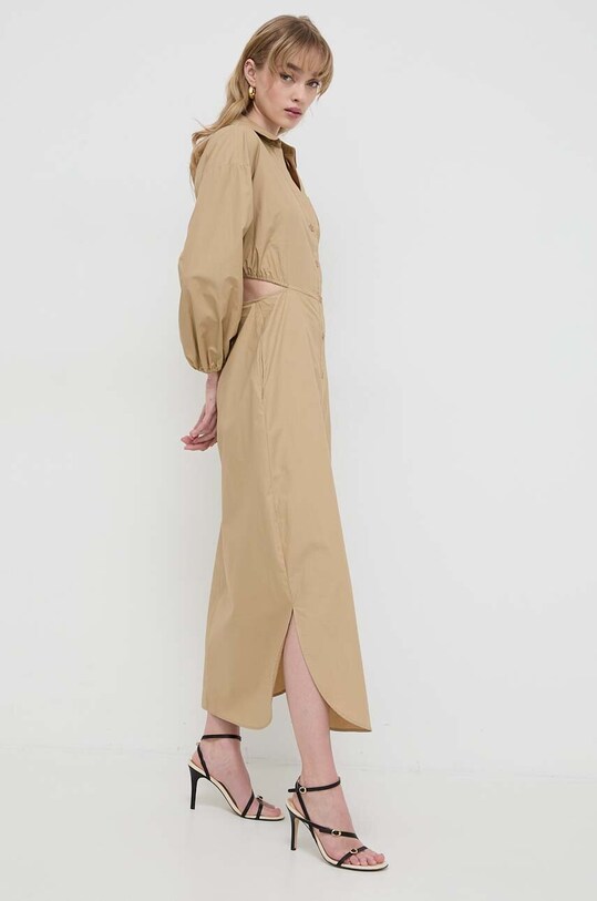 Twinset sukienka bawełniana beżowy 241AP2013