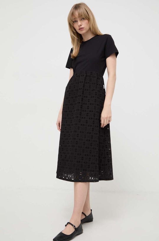 Twinset sukienka bawełniana casual czarny 241LL2NHH
