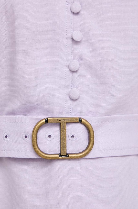 Twinset sukienka z domieszką lnu 241TP2521 fioletowy