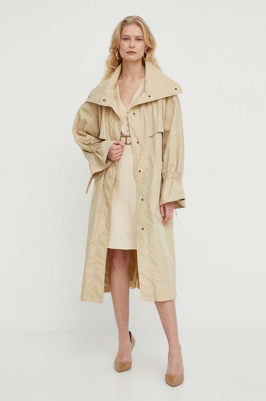 Šaty s prímesou ľanu Twinset béžová 241TP2521