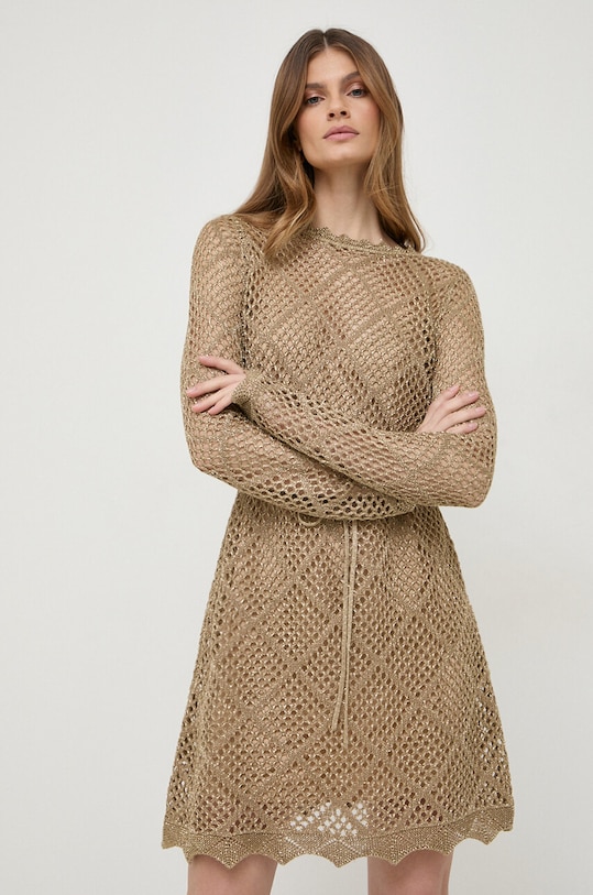 Twinset sukienka casual złoty 241TP3120