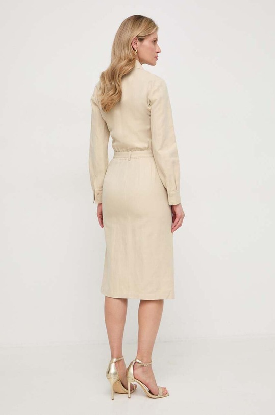 Oblečení Šaty s příměsí lnu Patrizia Pepe 8A1251.A372 béžová