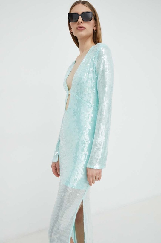 Рокля Patrizia Pepe пайети зелен 8A1252.A394