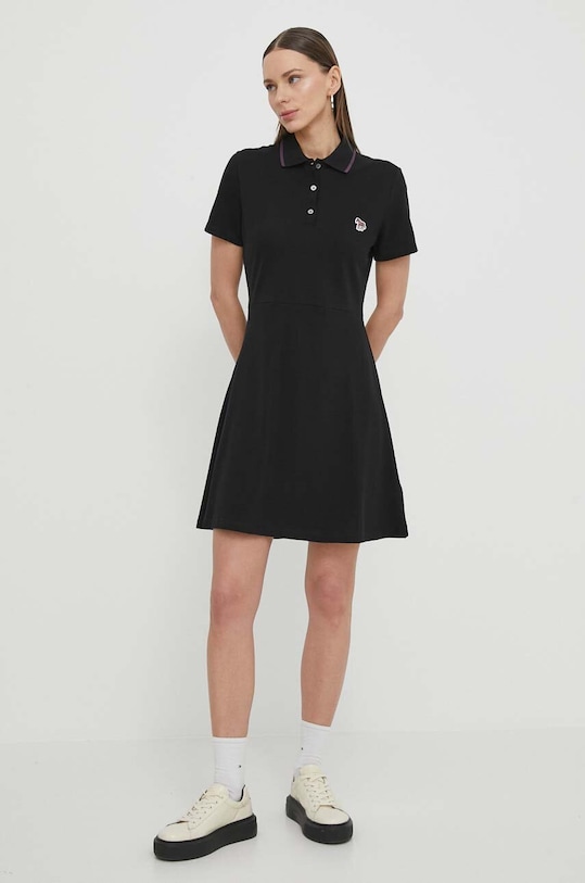 PS Paul Smith rochie din bumbac W2R.348V.M20068 negru SS24