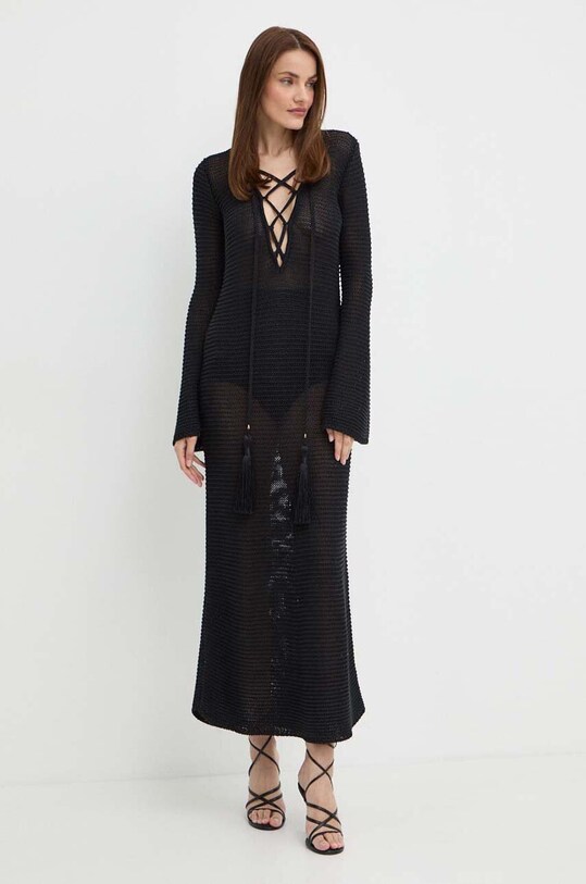 Льняное платье Luisa Spagnoli RUNWAY COLLECTION casual чёрный 58359