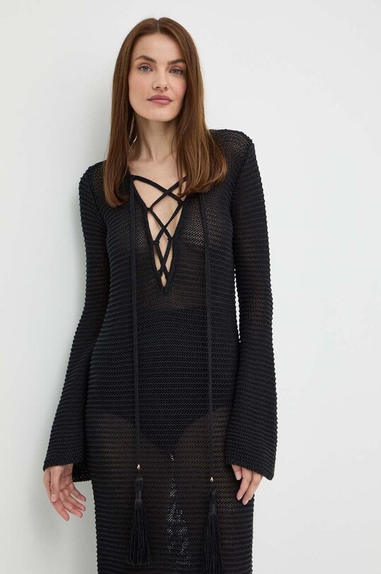 Льняное платье Luisa Spagnoli RUNWAY COLLECTION 58359 чёрный AA00