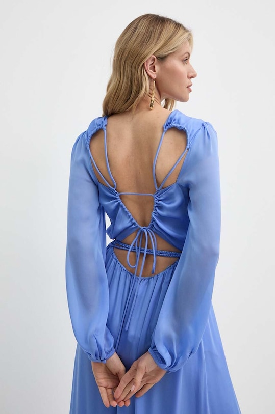 Luisa Spagnoli sukienka jedwabna RUNWAY COLLECTION 541114 niebieski
