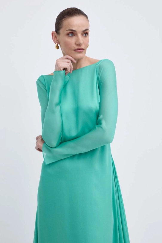 Luisa Spagnoli rochie de matase RUNWAY COLLECTION 541121 verde