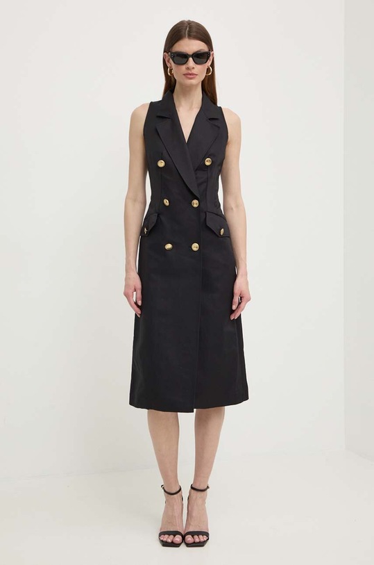 Luisa Spagnoli sukienka z domieszką lnu PINACOLO 540842 czarny SS24