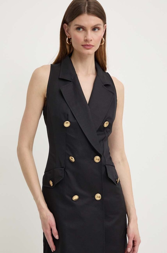 Luisa Spagnoli sukienka z domieszką lnu PINACOLO 540842 czarny