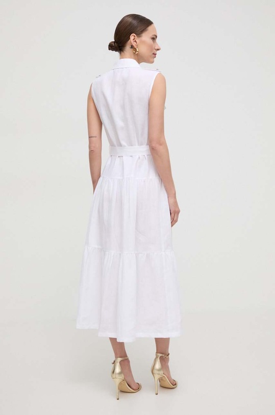 Luisa Spagnoli vestito di lino 540880 bianco SS24