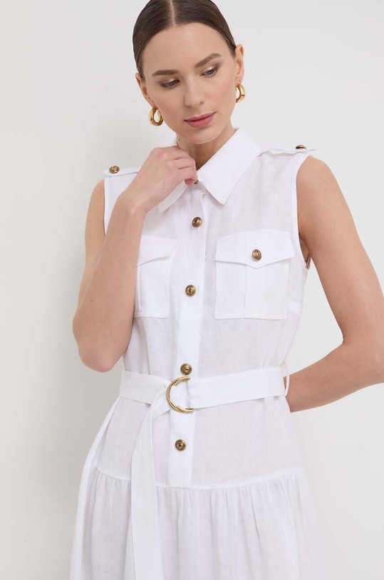 Luisa Spagnoli vestito di lino bianco 540880