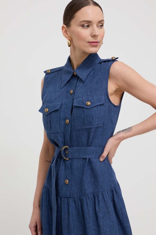 Abbigliamento Luisa Spagnoli vestito di lino 540880 blu