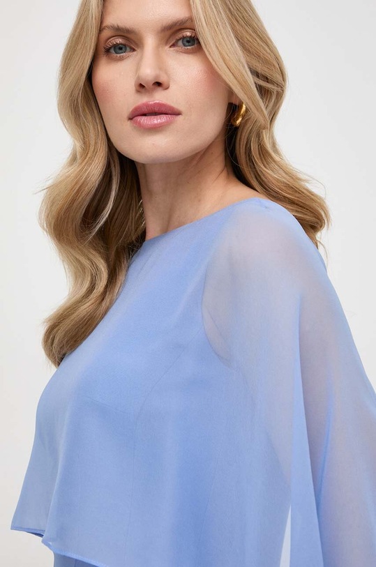 Svilena obleka Luisa Spagnoli modra 540782.