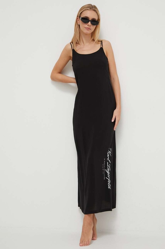 Karl Lagerfeld rochie de plaja 240W2264 negru SS24
