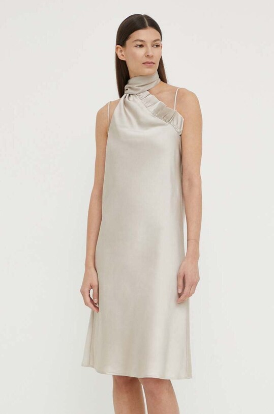 Bruuns Bazaar sukienka AcaciaBBNellie dress rozkloszowany beżowy BBW3866
