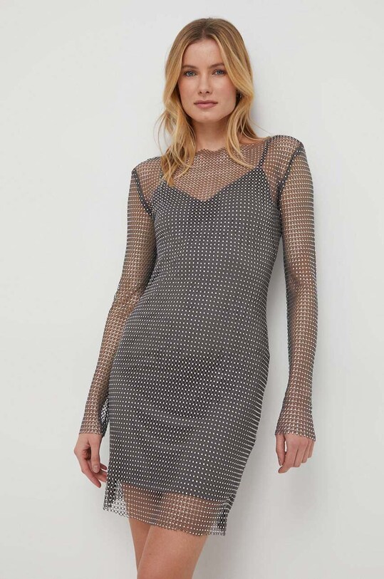 Sisley vestito mini argento 4QIALV059
