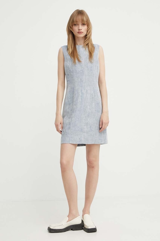 Tiger Of Sweden rochie din amestec de in Kasie mini albastru S72199002