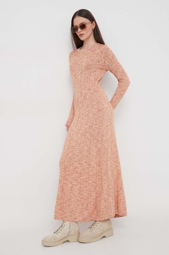 Pepe Jeans sukienka bawełniana GIANNA DRESS bawełna beżowy PL953465