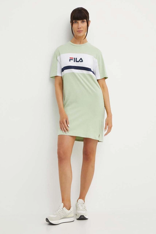 Fila rochie din bumbac Lishui mini verde FAW0776