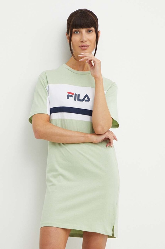 Odzież Fila sukienka bawełniana Lishui FAW0776 zielony
