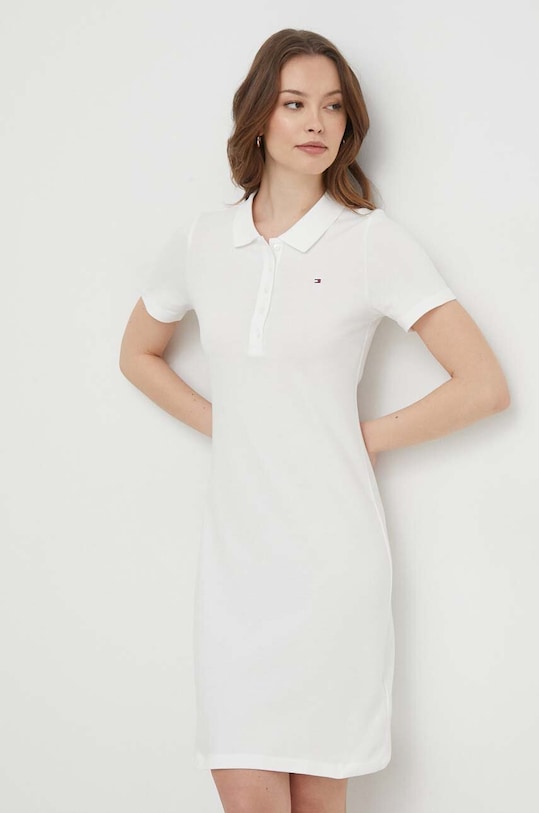 Šaty Tommy Hilfiger mini béžová WW0WW37853