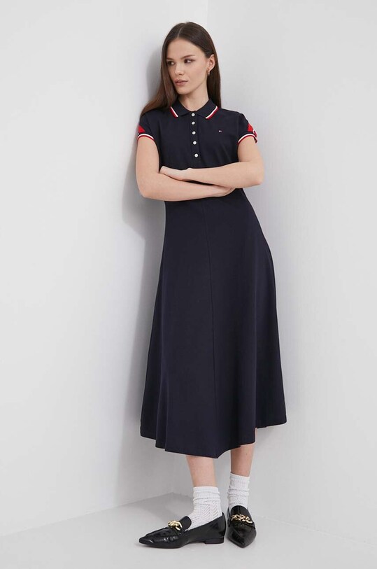 Tommy Hilfiger sukienka z elastanem granatowy WW0WW41269