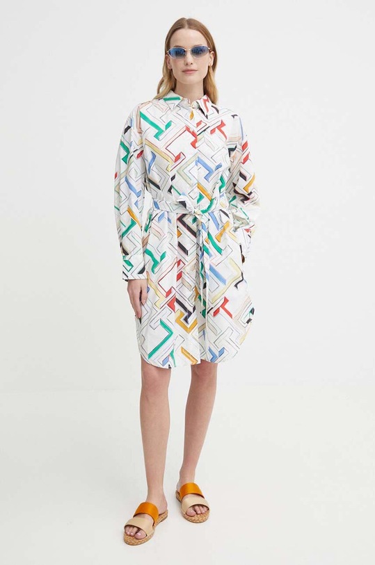 Bavlnené šaty Tommy Hilfiger WW0WW41960 biela SS24