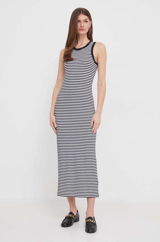 Šaty Tommy Hilfiger maxi námořnická modř WW0WW41996