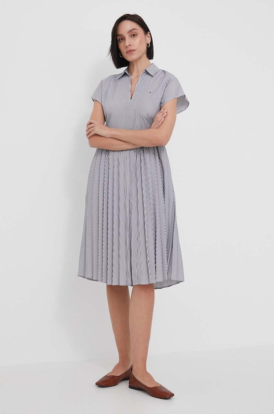 Φόρεμα Tommy Hilfiger WW0WW41593 λευκό SS24