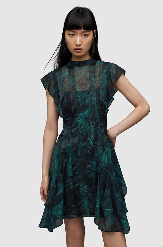 AllSaints rochie Fleur WD195Z verde
